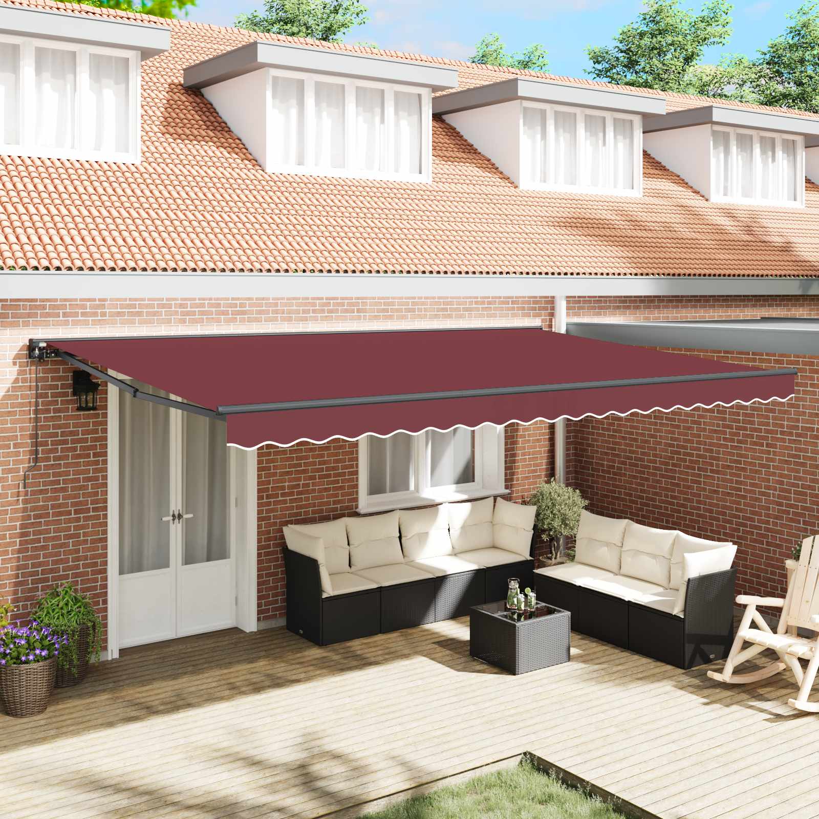 Zijde Frame Bordeauxrood 500 × 300 cm Polyester met PU-coating