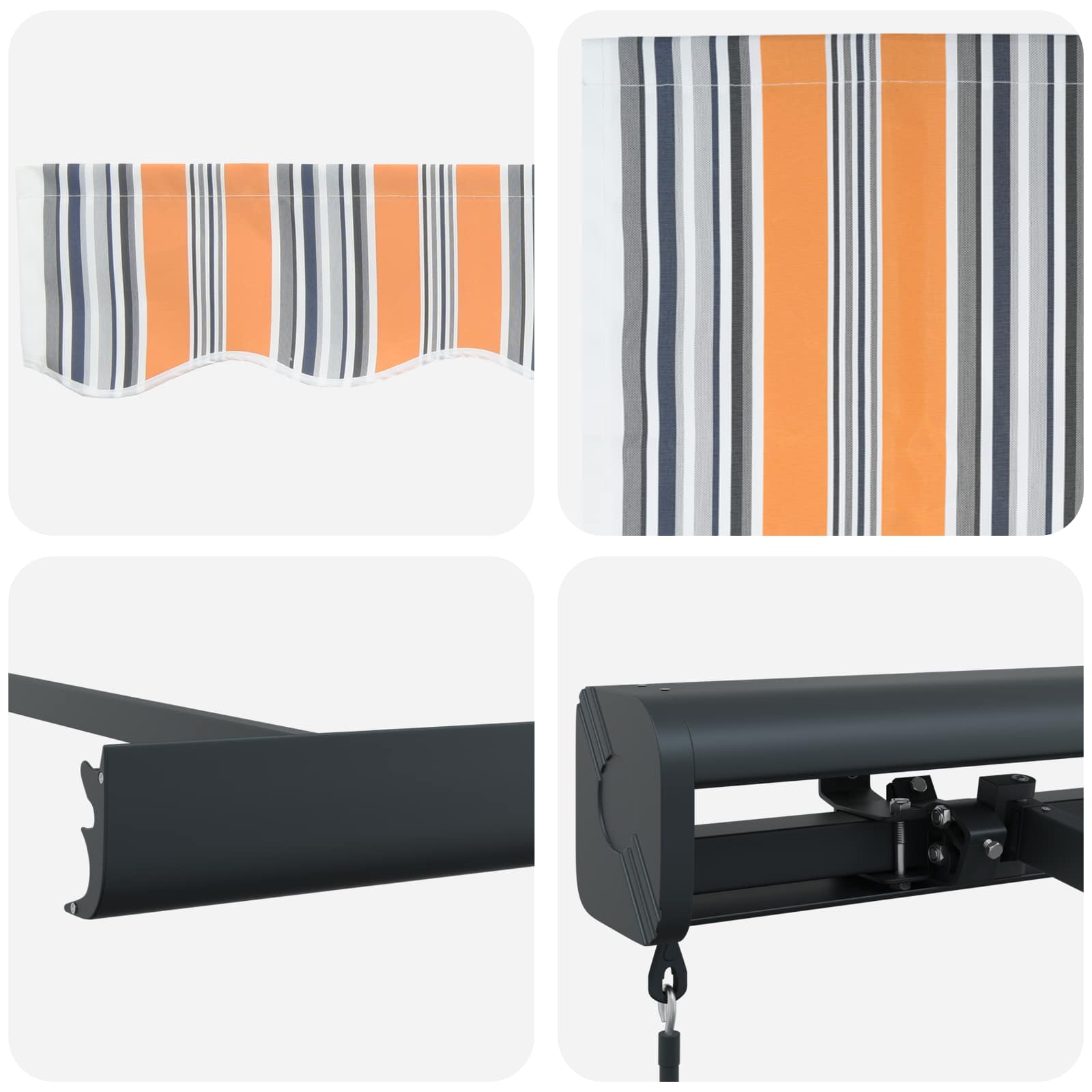 Uitschuifbare luifel Meerkleurig 500 × 300 cm – afbeelding 8