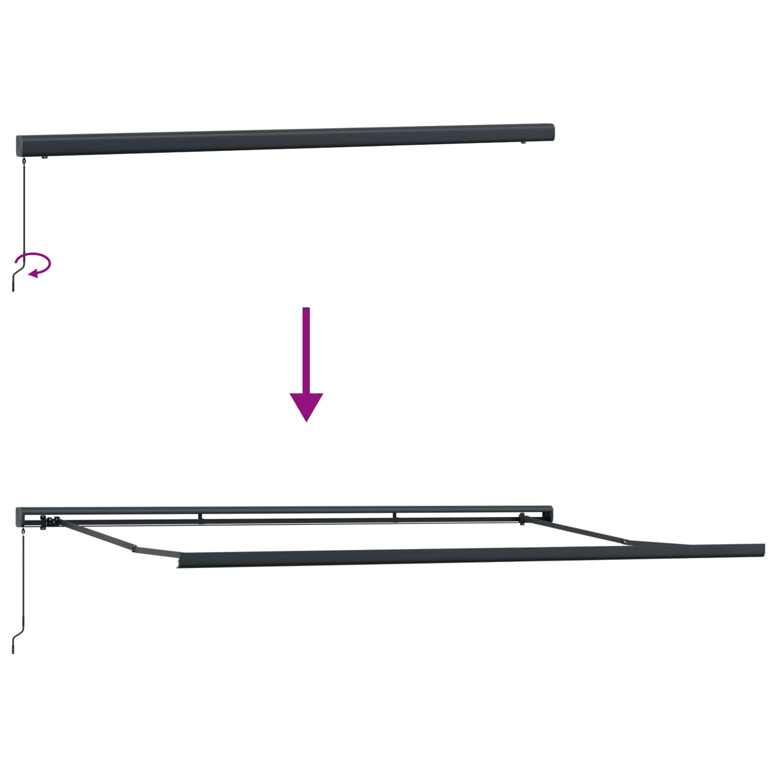 Uitschuifbare luifel Meerkleurig 500 × 300 cm – afbeelding 9