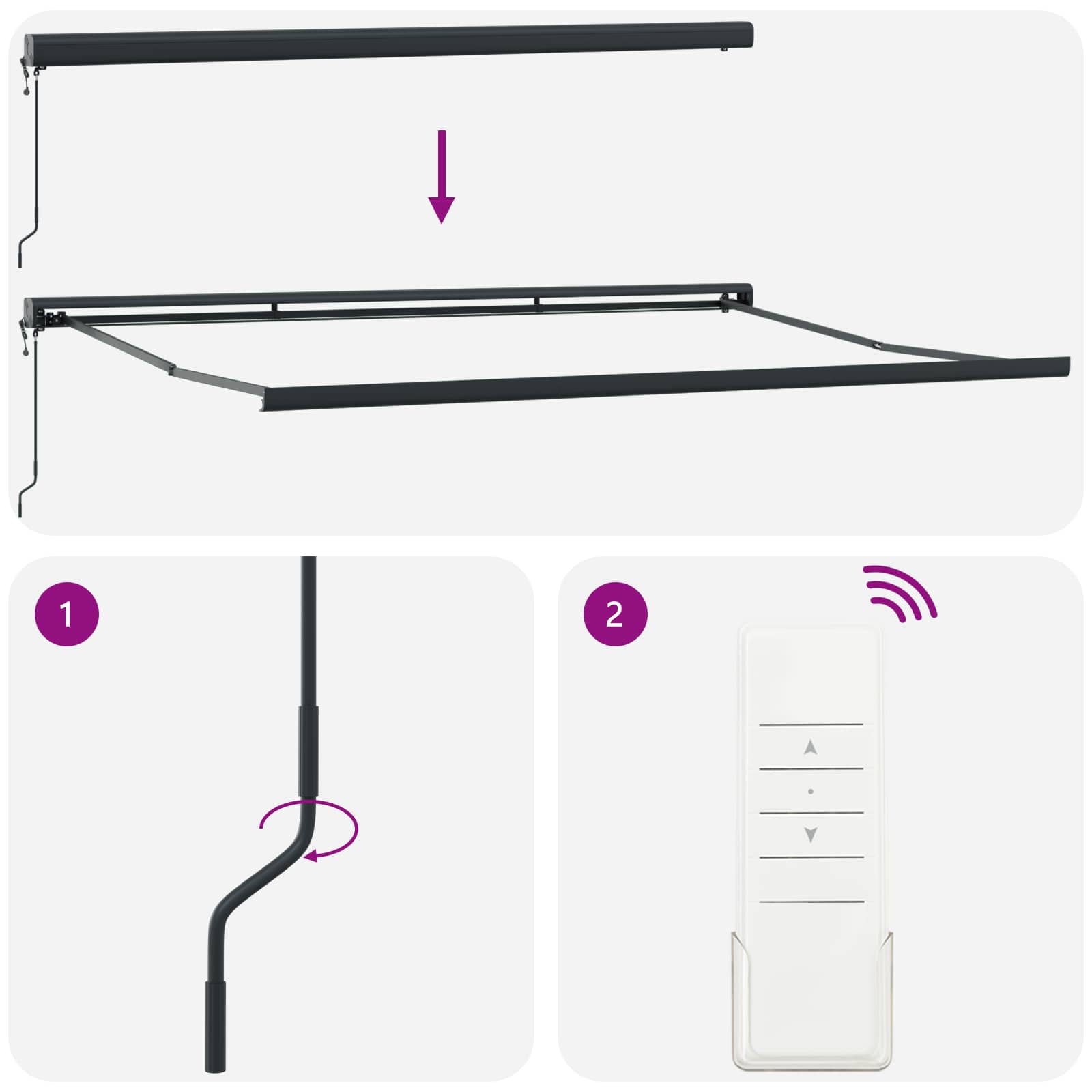 Uitschuifbare luifel Meerkleurig 500 x 300 x 165 cm – afbeelding 9