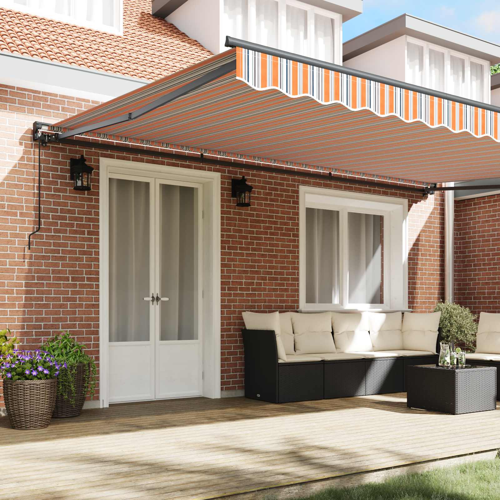 Zijde Frame Blauw en Oranje 500 × 300 cm – afbeelding 3