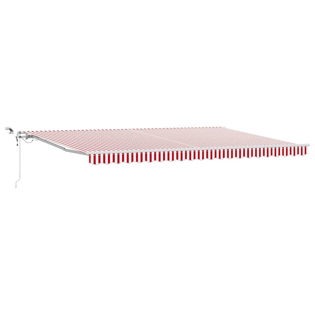 Inklapbaar Zonnescherm Rood en Wit 500 × 350 cm – afbeelding 2