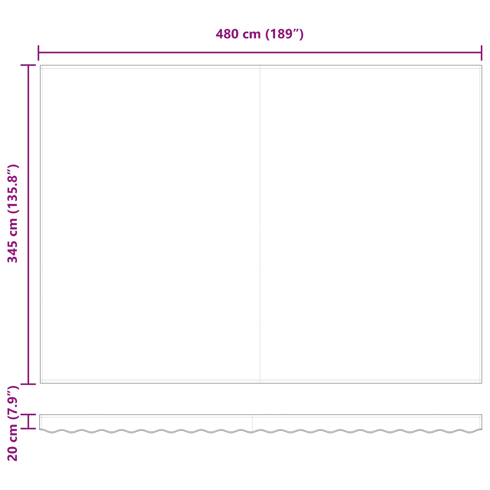Uitschuifbare luifel Meerkleurig 500 × 350 cm – afbeelding 11