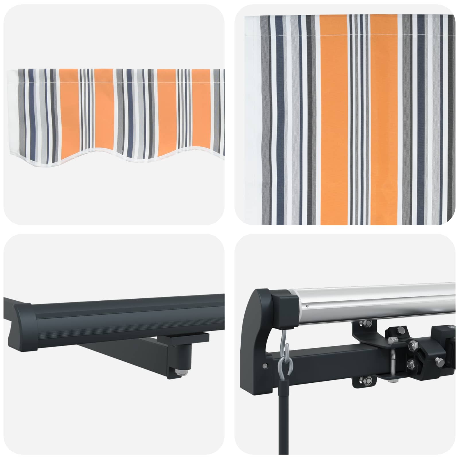 Uitschuifbare luifel Meerkleurig 500 × 350 cm – afbeelding 8