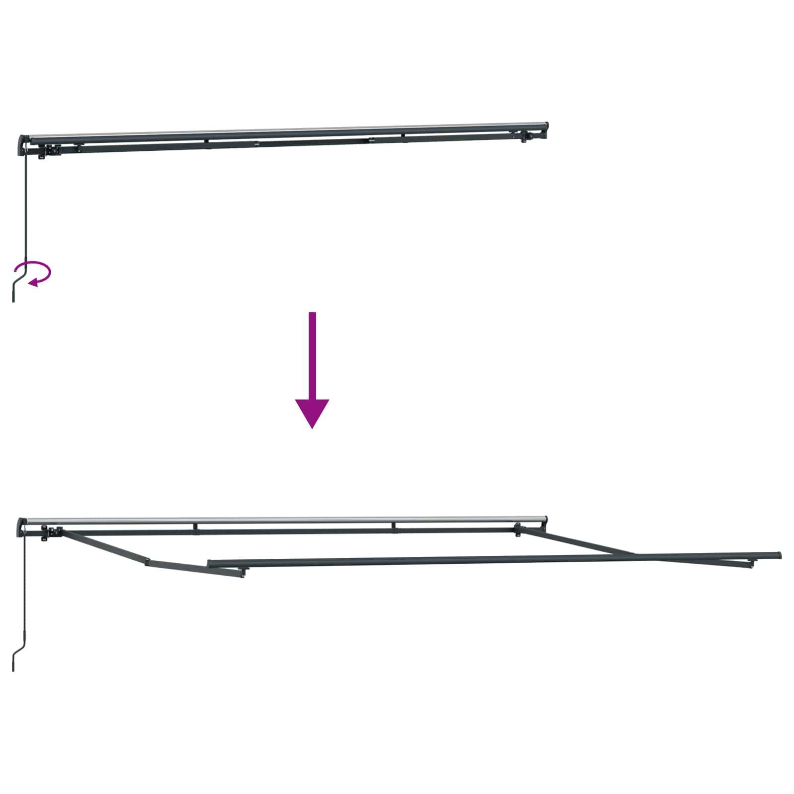 Uitschuifbare luifel Meerkleurig 500 × 350 cm – afbeelding 9