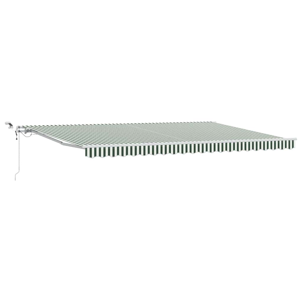 Inklapbaar Zonnescherm Groen en Wit 500 × 350 cm – afbeelding 2