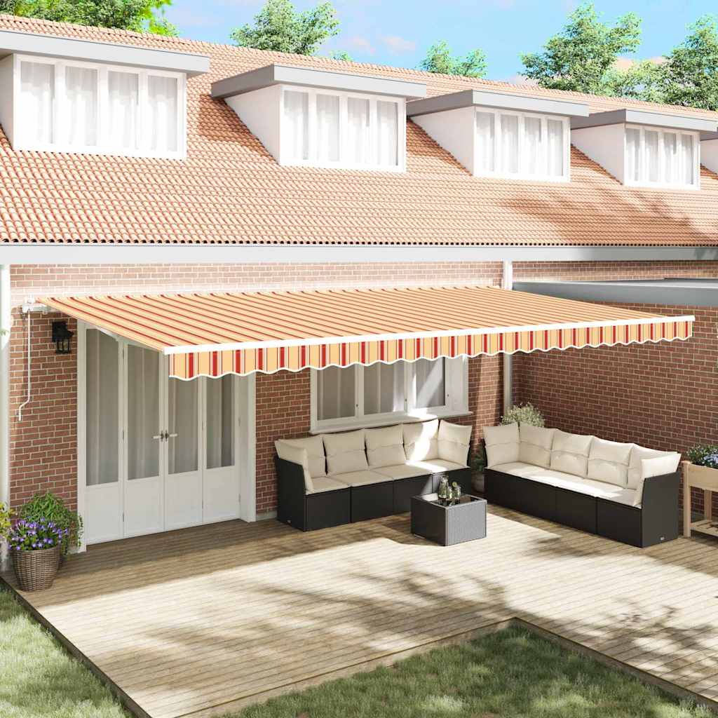 Uitschuifbare luifel Geel en Oranje 600 × 300 cm