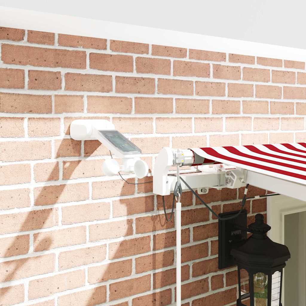 Inklapbaar Zonnescherm Rood en Wit 600 × 300 cm – afbeelding 4