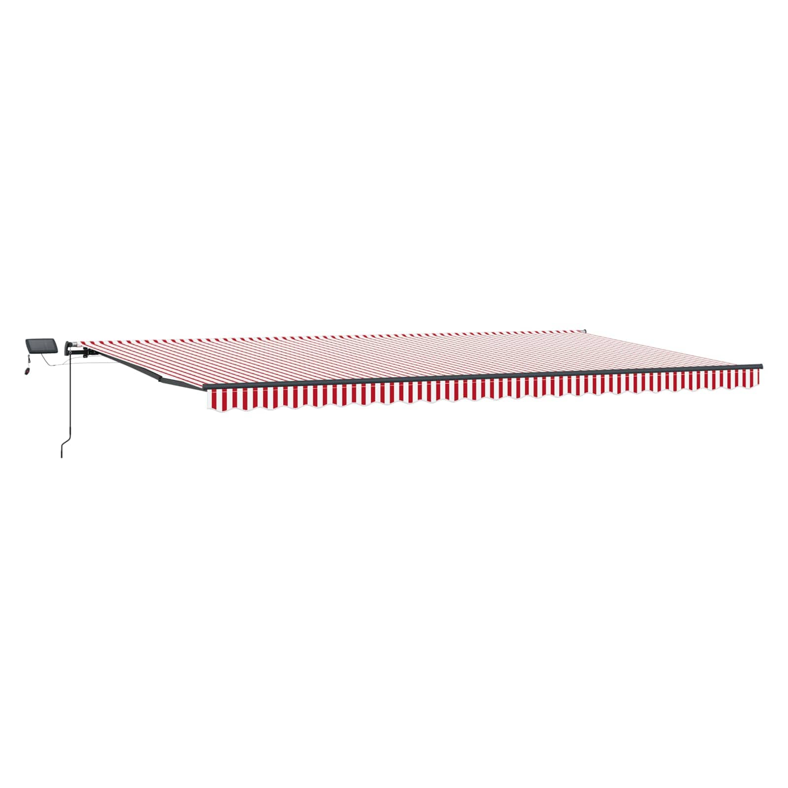 Inklapbaar Zonnescherm Rood en wit 600 ×300 cm Stof – afbeelding 5
