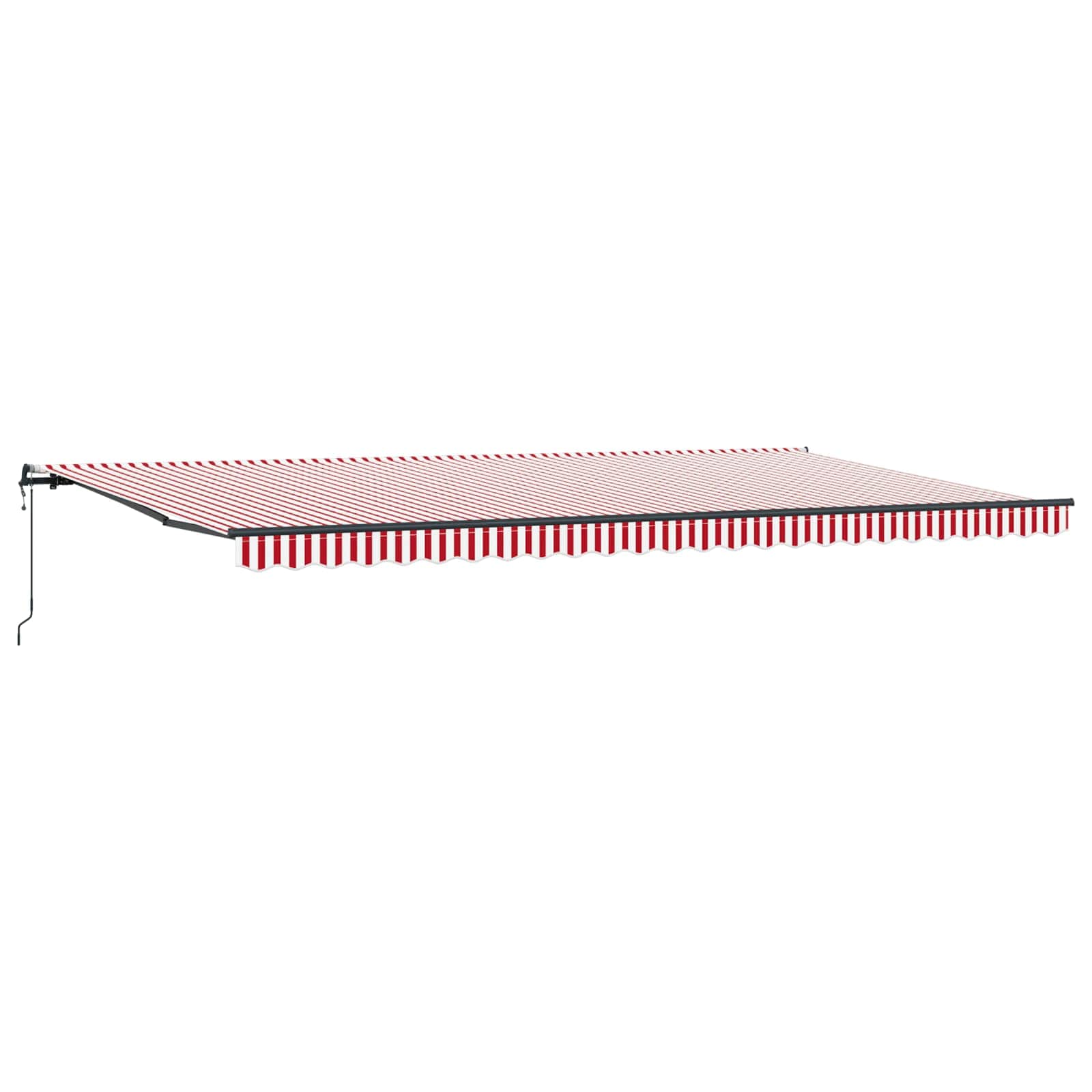Inklapbaar Zonnescherm Rood en Wit 600 × 300 cm – afbeelding 2