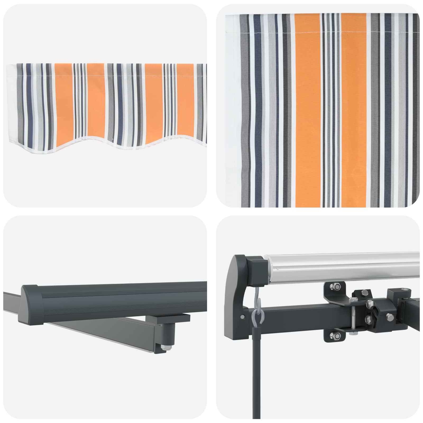 Inklapbaar Zonnescherm Multikleur 600 × 300 cm Stof – afbeelding 10