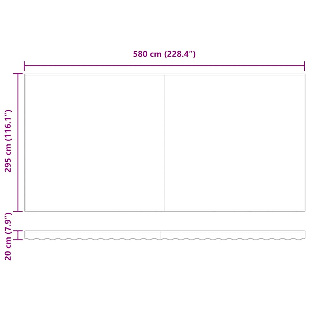 Inklapbaar Zonnescherm Wit 600 × 300 cm Polyester en Aluminium – afbeelding 11