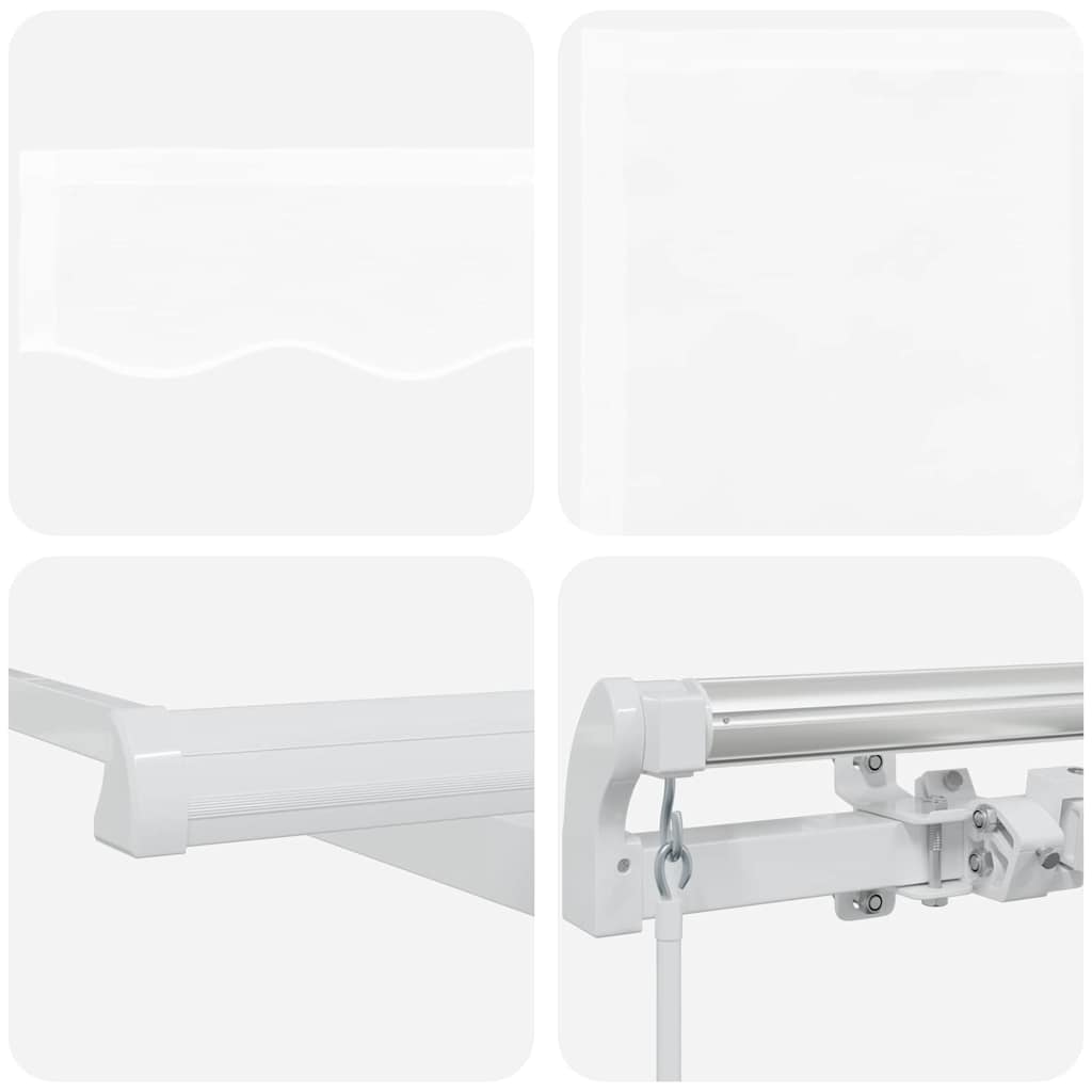 Inklapbaar Zonnescherm Wit 600 × 300 cm Polyester en Aluminium – afbeelding 8