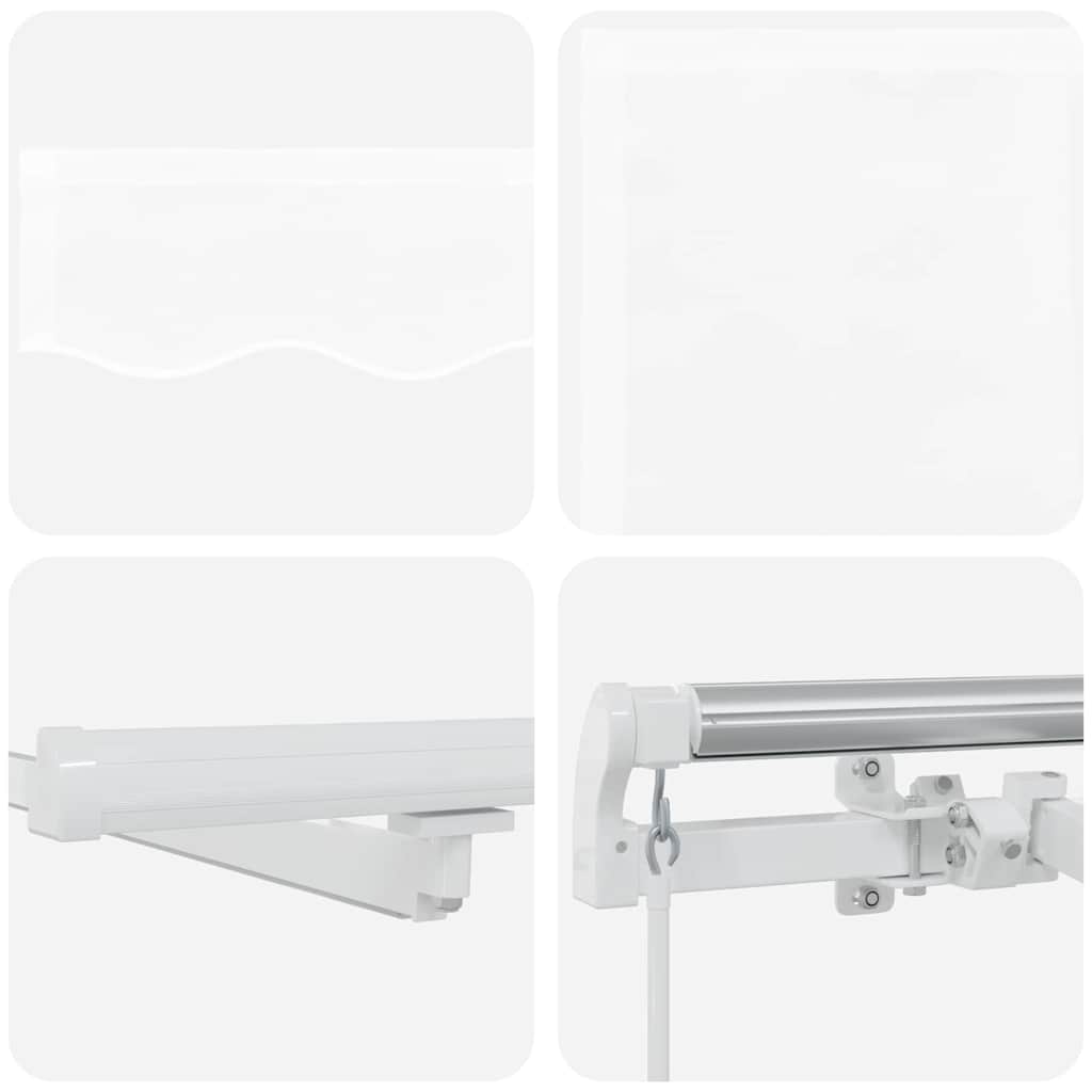 Inklapbaar Zonnescherm Wit 600 × 300 cm Stof en Staal – afbeelding 10
