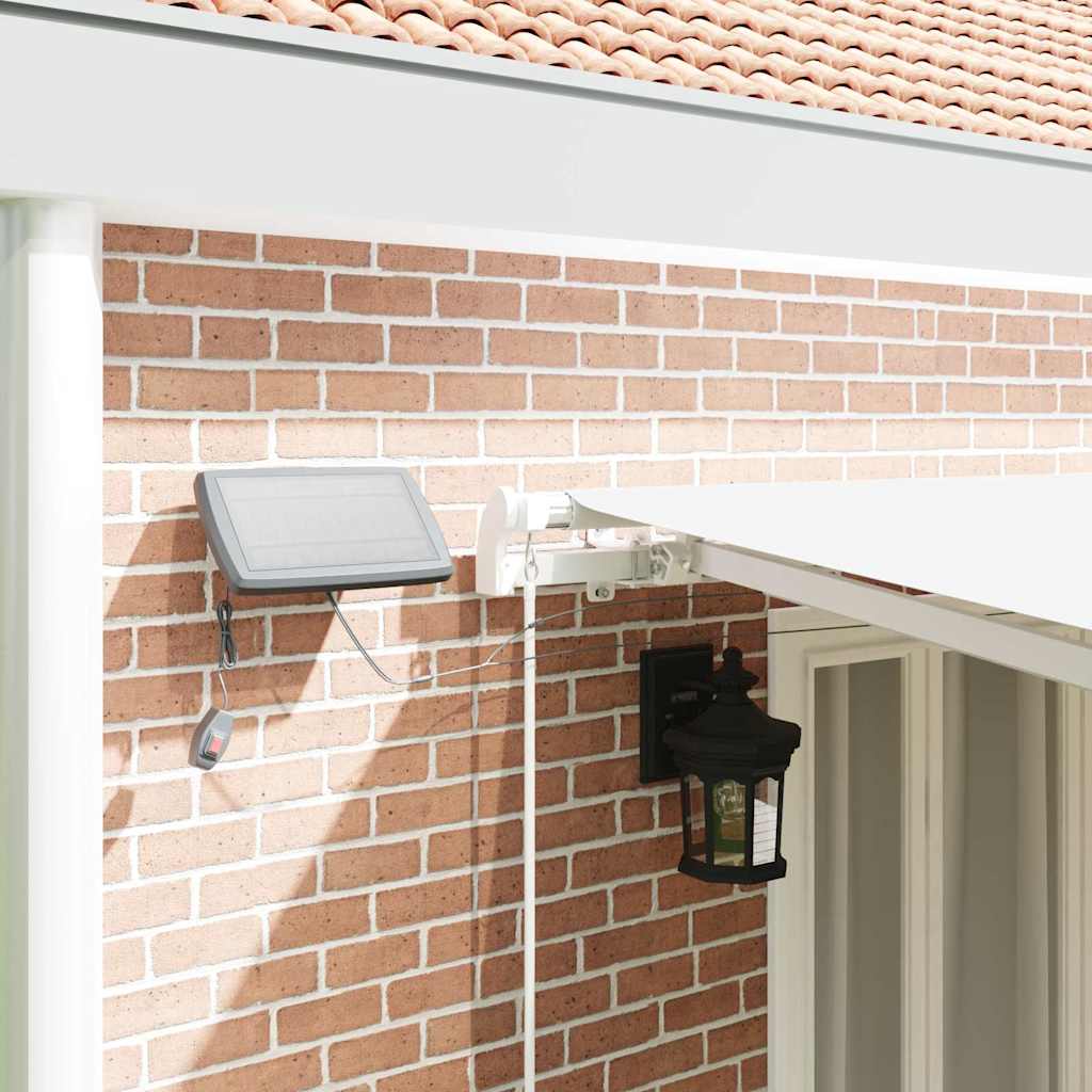 Inklapbaar Zonnescherm Wit 600 × 300 cm Stof en Staal – afbeelding 4