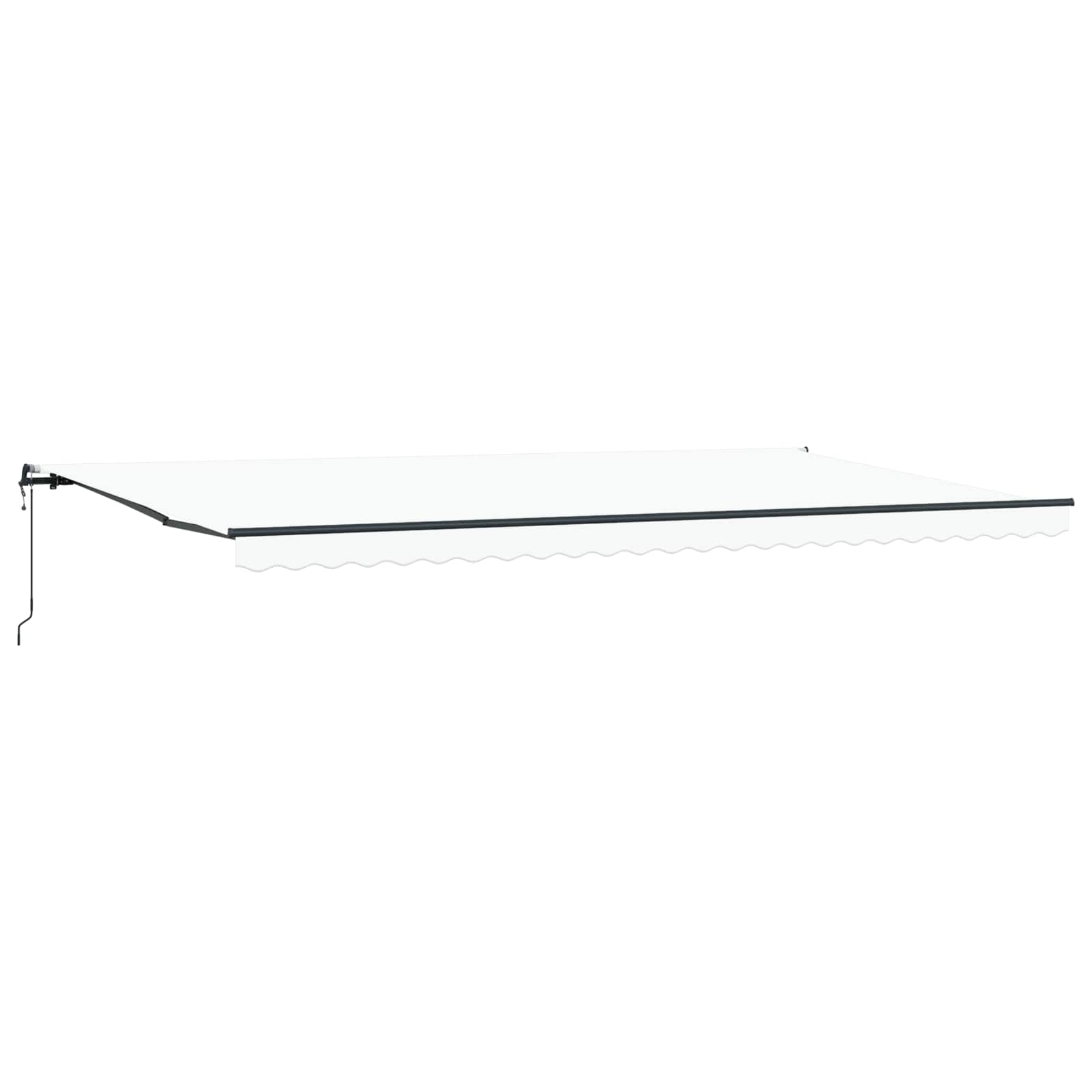 Inklapbaar Zonnescherm Wit 600 × 300 cm Stof en Aluminium – afbeelding 2