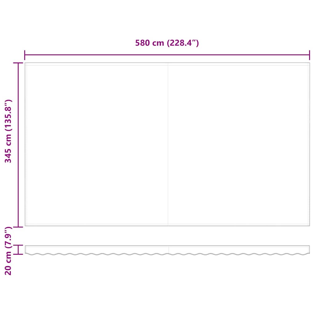 Inklapbaar Zonnescherm Geel en Oranje 600 × 350 cm – afbeelding 11