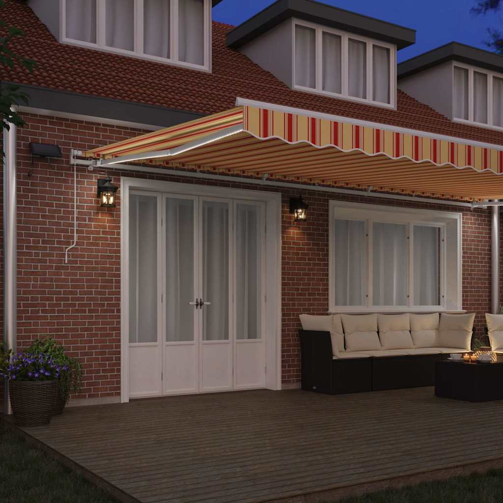 Inklapbaar Zonnescherm Geel en Oranje 600 × 350 cm – afbeelding 3