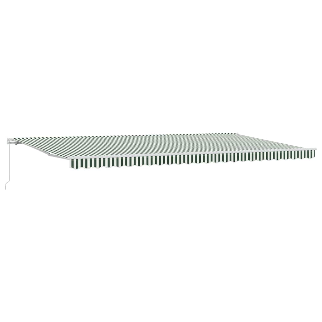 Uitschuifbare luifel Groen en Wit 600 × 350 cm – afbeelding 2
