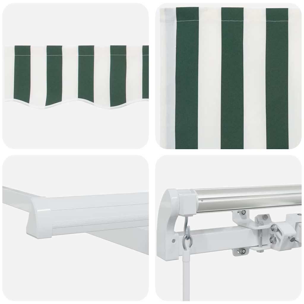 Uitschuifbare luifel Groen en Wit 600 × 350 cm – afbeelding 8
