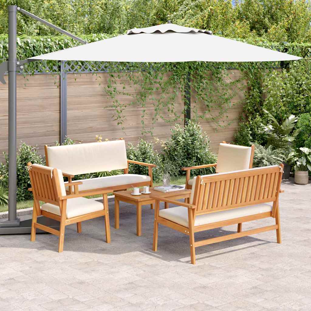 Tuinbankenset 5 pcs Bruin Massief Acaciahout