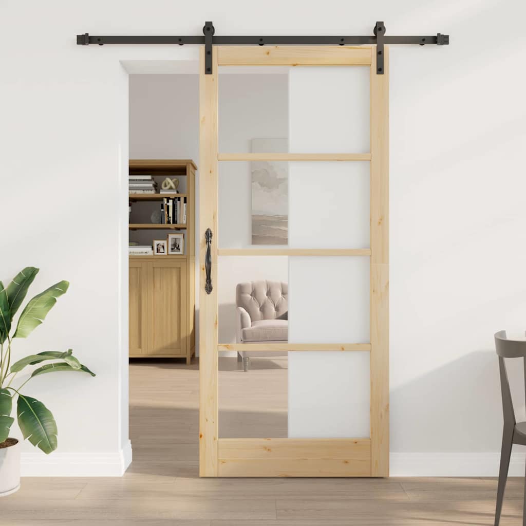Schuifdeur ORKDAL Natuurlijk en Zwart 93 x 211 cm