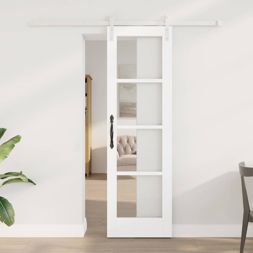 Schuifdeur ORKDAL Wit 61 x 198,5 cm Massief grenenhout en glas