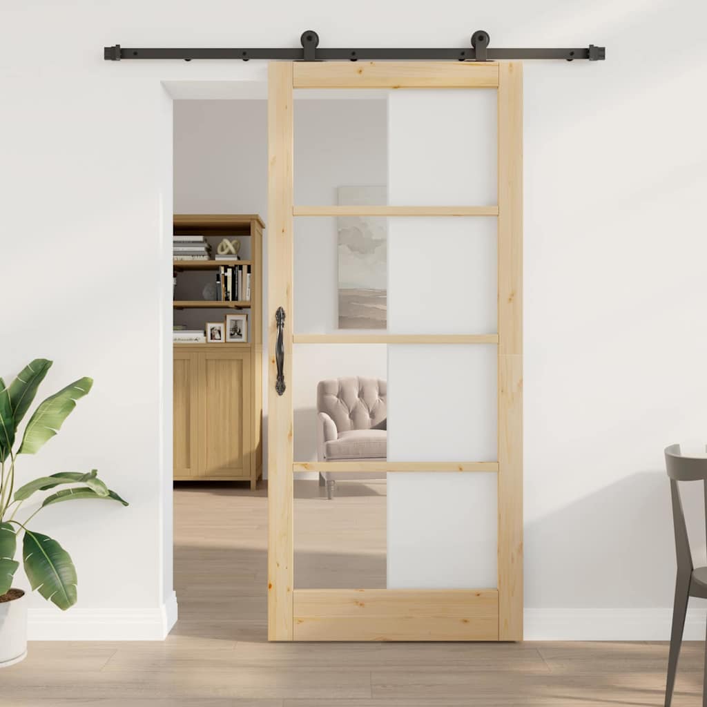 Schuifdeur ORKDAL Natuurlijk en Zwart 93 x 211 cm