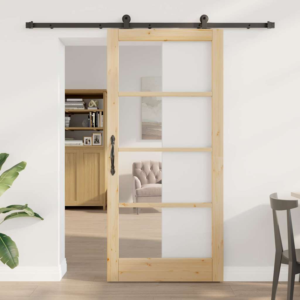 Schuifdeur ORKDAL Natuurlijk en Zwart 93 x 202 cm