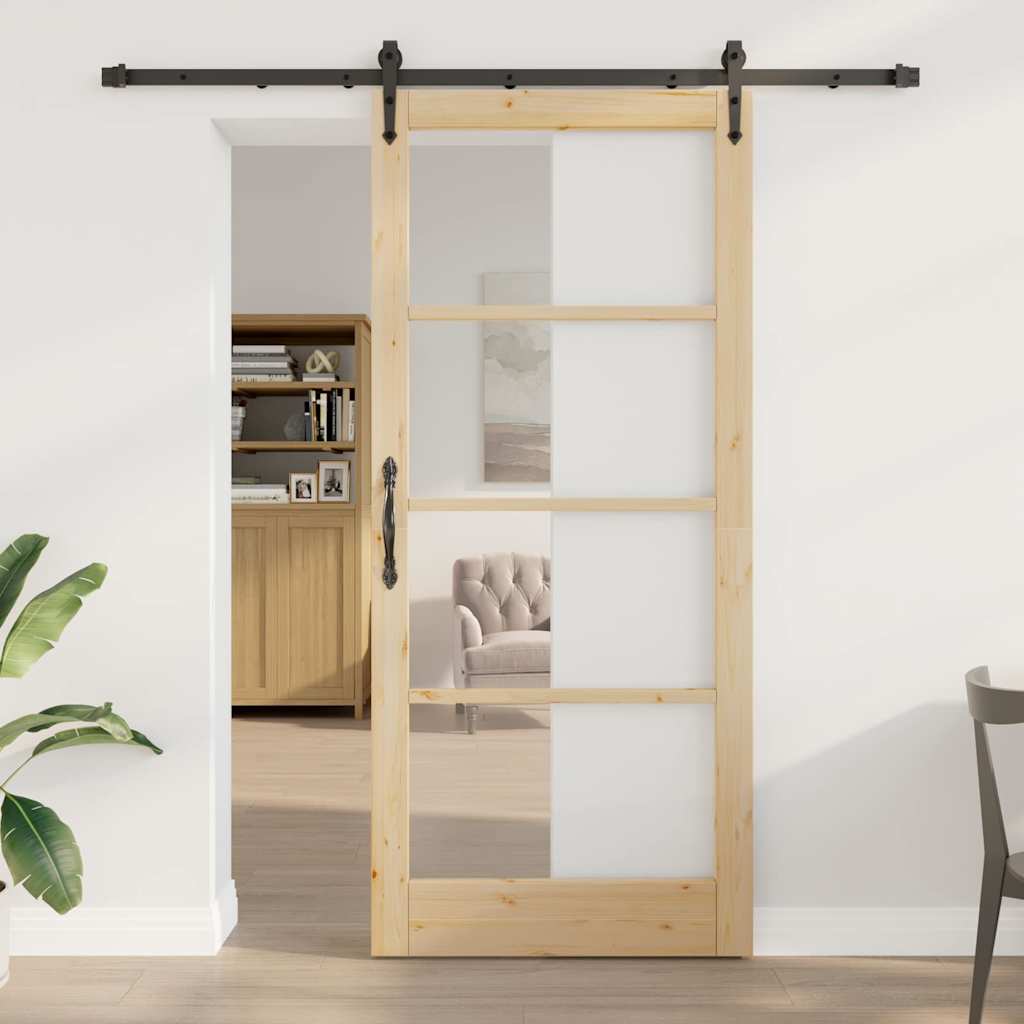 Schuifdeur Natuurlijk en Zwart 93 x 211 cm