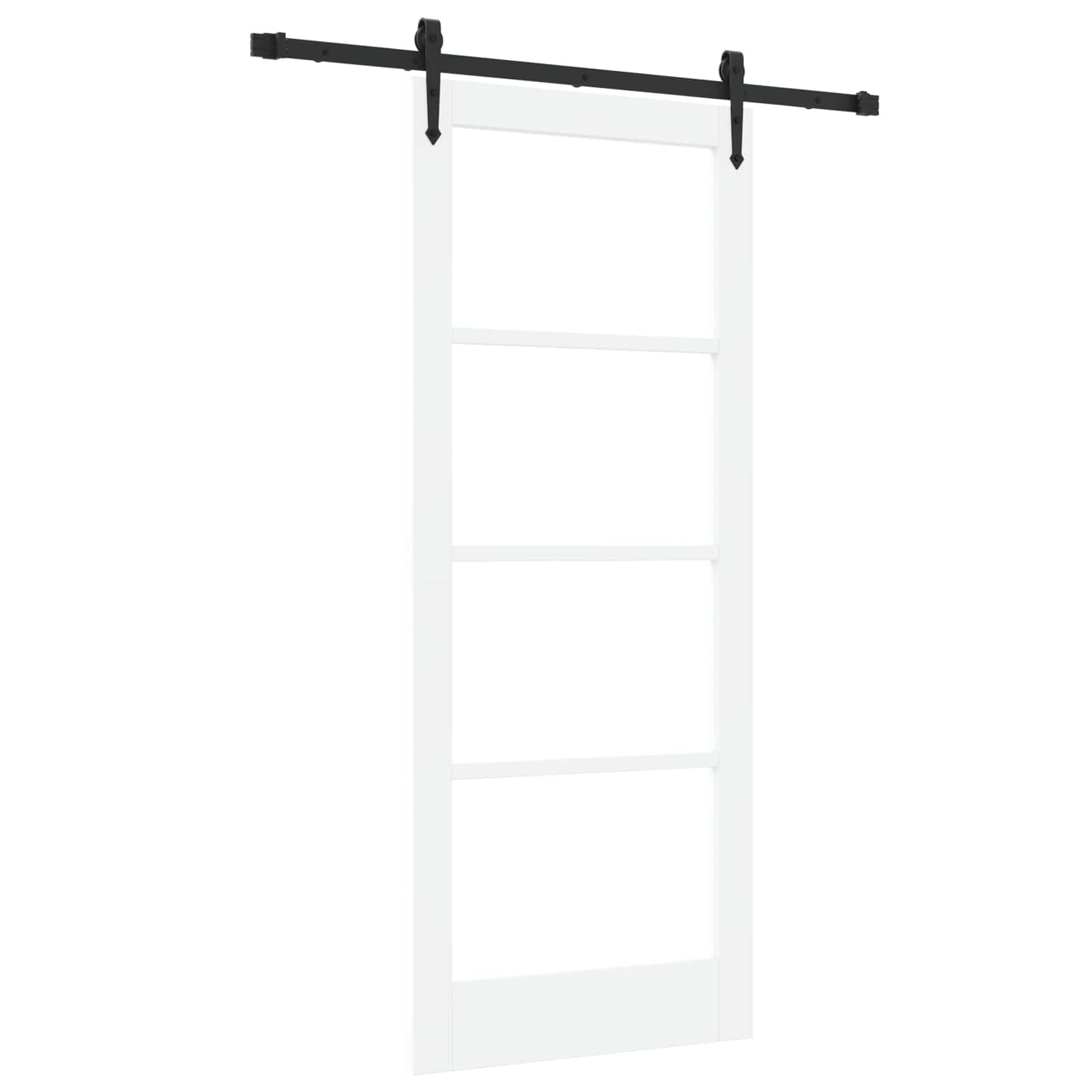 Schuifdeur ORKDAL Wit 83 x 202 cm Massief grenenhout en glas – afbeelding 1