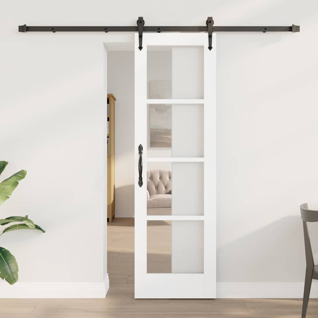 Schuifdeur ORKDAL Wit 61 x 198,5 cm Massief grenenhout en glas