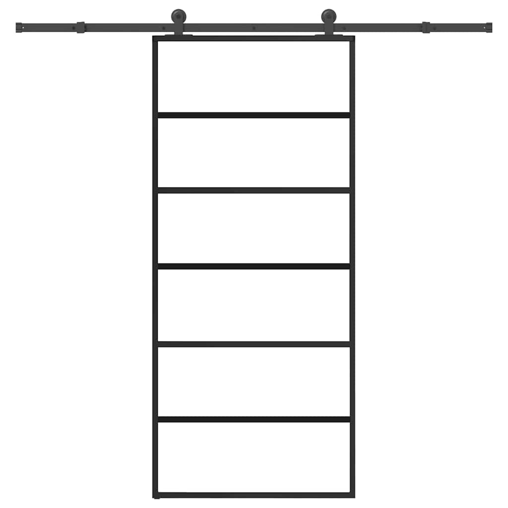 Schuifdeur met beslag 90x205 cm ESG-glas en aluminium