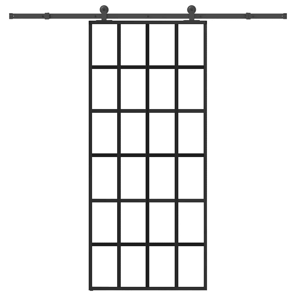 Schuifdeur met beslag 90x205 cm ESG-glas en aluminium