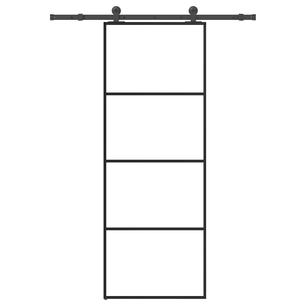 Schuifdeur met beslag 76x205 cm ESG-glas en aluminium