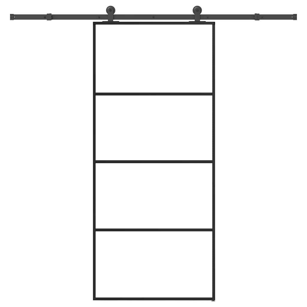Schuifdeur met beslag 90x205 cm ESG-glas en aluminium