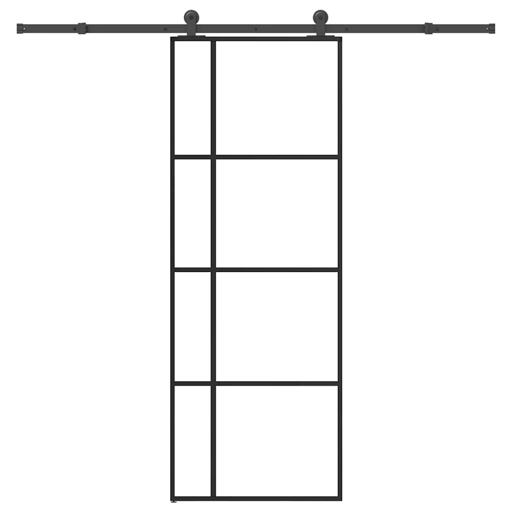 Schuifdeur met beslag 76x205 cm ESG-glas en aluminium