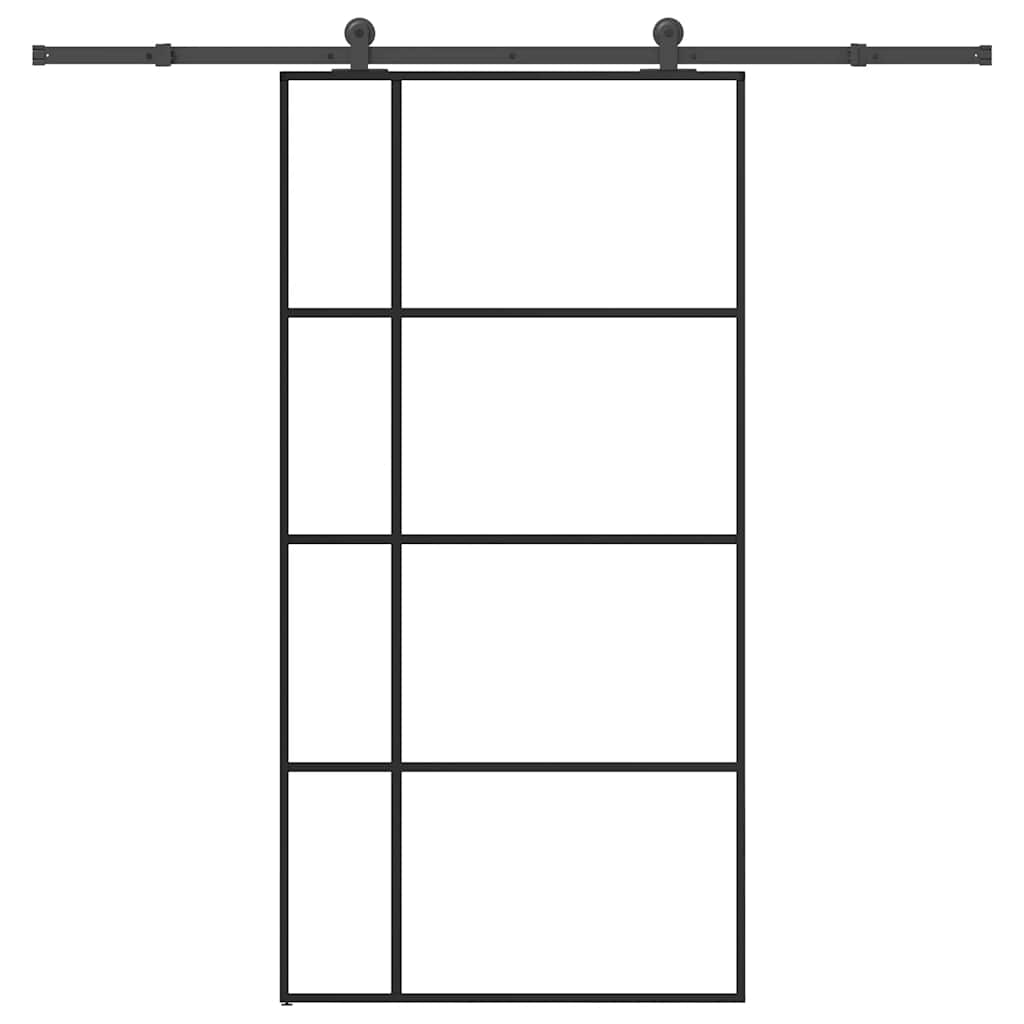 Schuifdeur met beslag 102,5x205 cm ESG-glas en aluminium – afbeelding 1