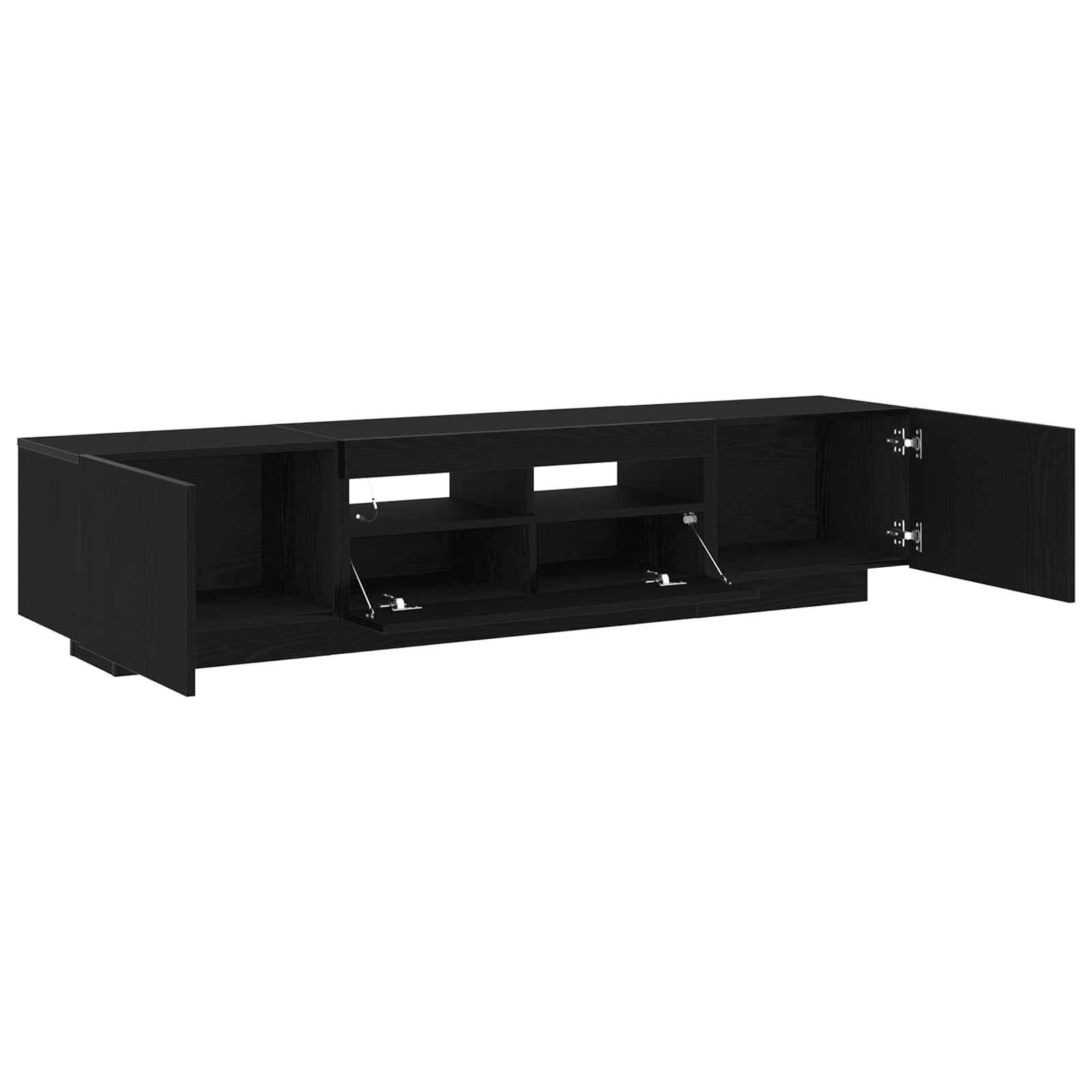 Tv-meubelset 2 pcs Zwart 180 x 35 x 40 cm Bewerkt hout – afbeelding 4