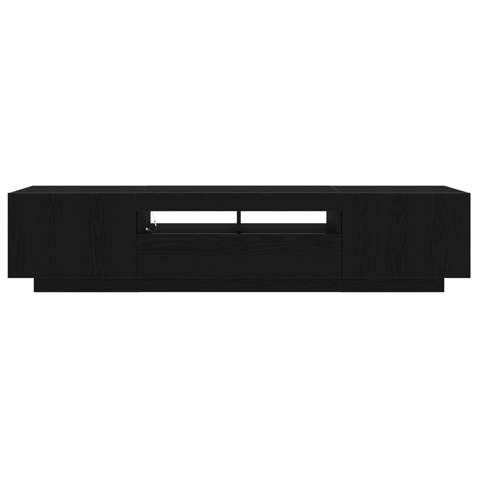 Tv-meubelset 2 pcs Zwart 180 x 35 x 40 cm Bewerkt hout – afbeelding 5