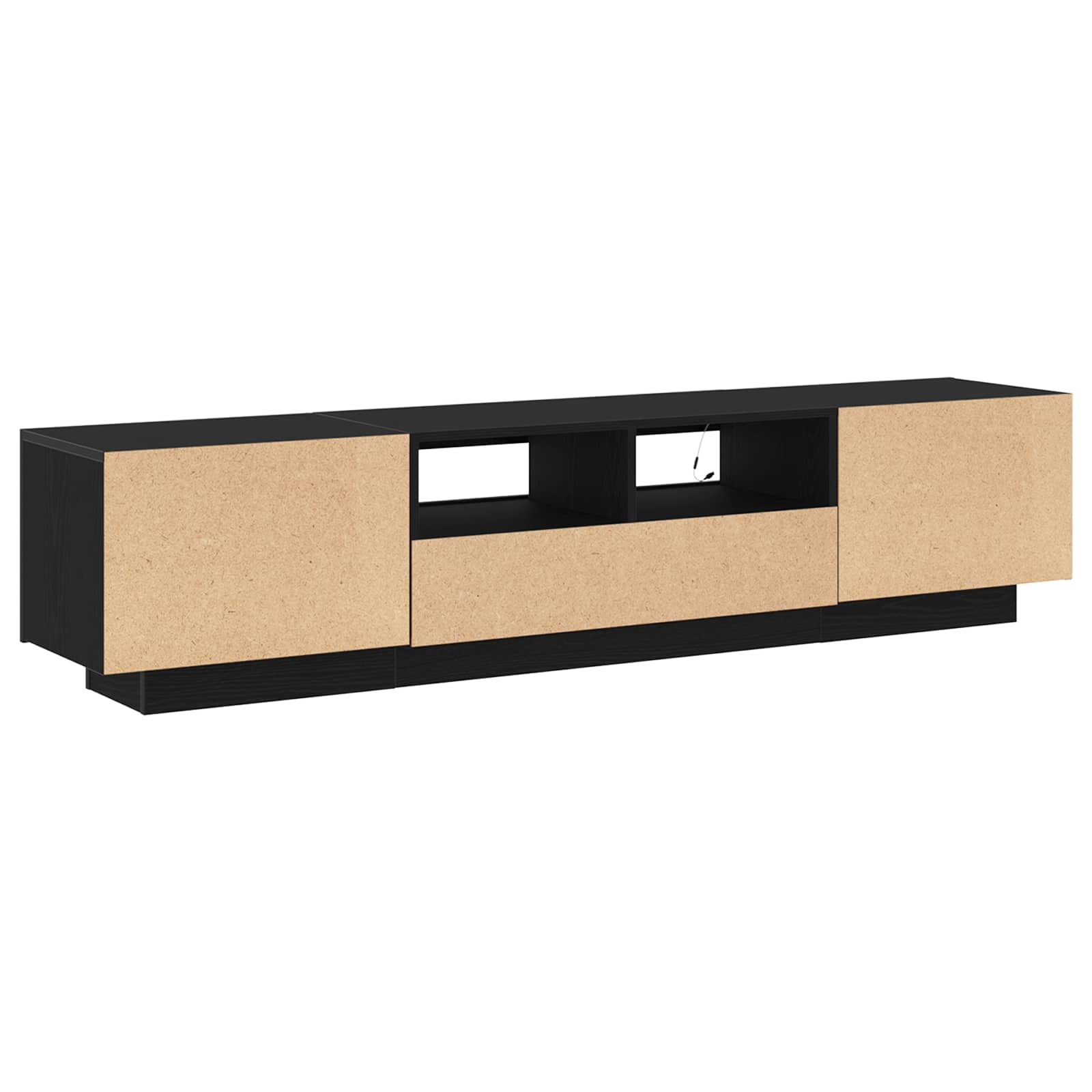 Tv-meubelset 2 pcs Zwart 180 x 35 x 40 cm Bewerkt hout – afbeelding 8