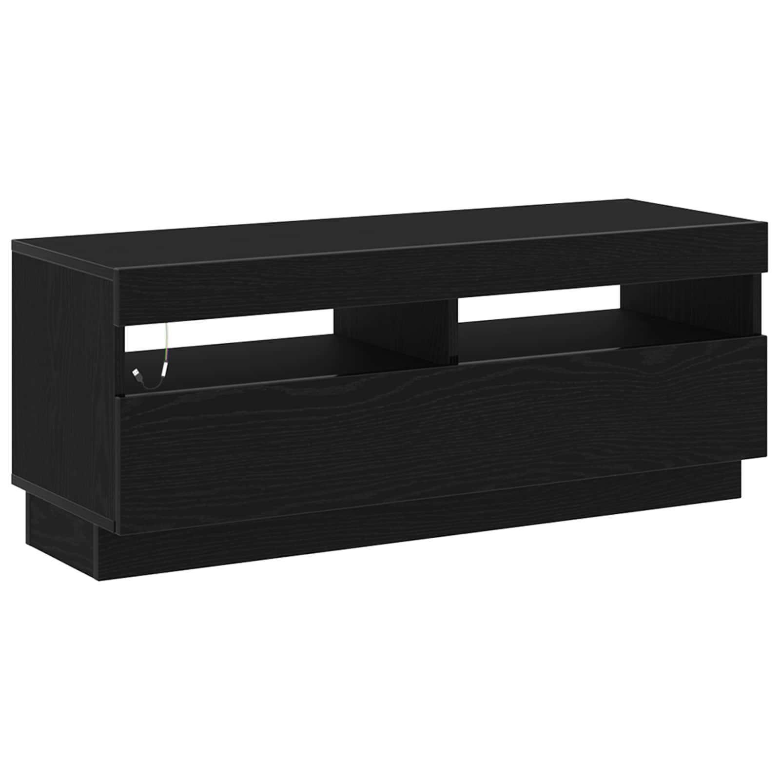 Tv-meubelset 2 pcs Zwart 200 x 35 x 40 cm Bewerkt hout – afbeelding 3
