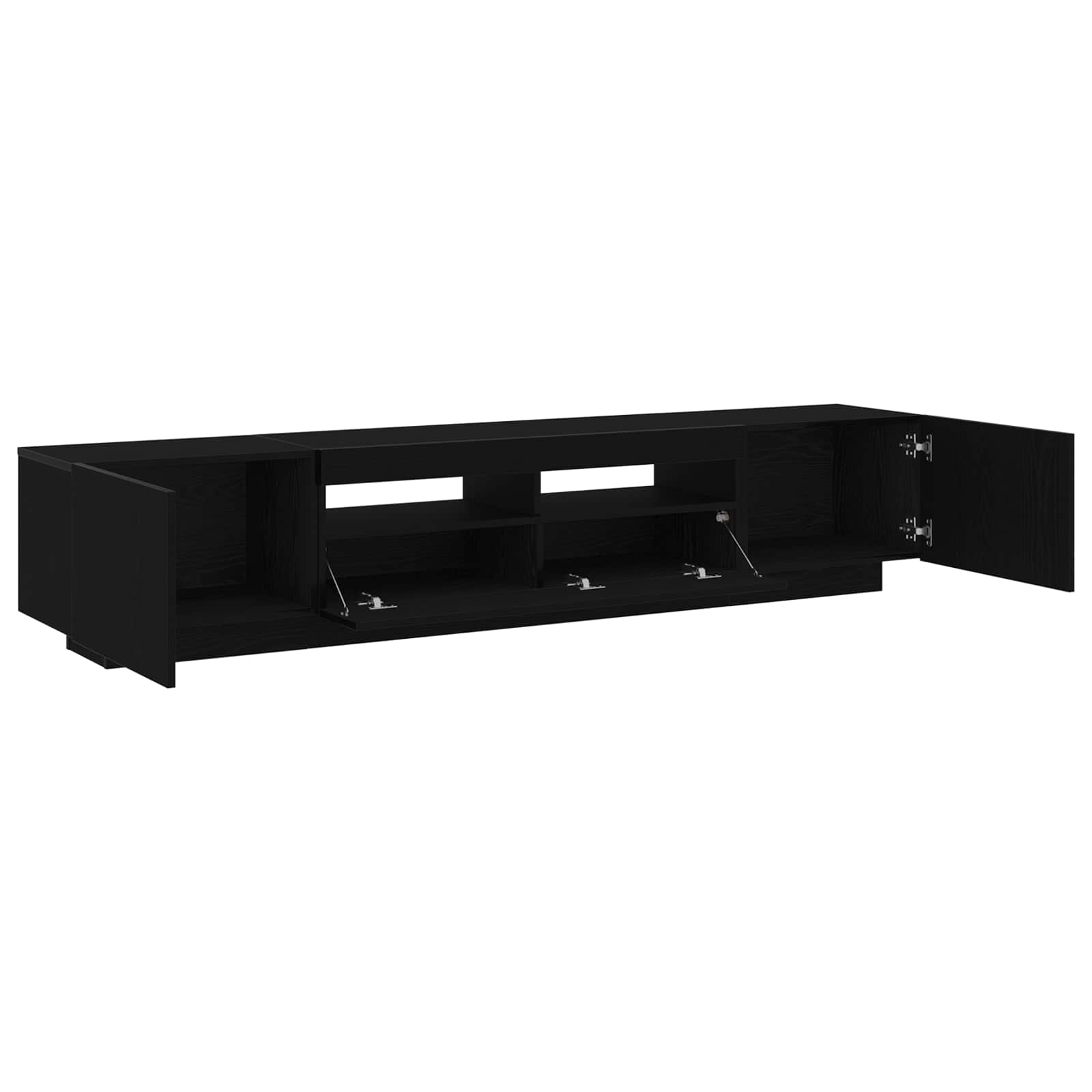 Tv-meubelset 2 pcs Zwart 200 x 35 x 40 cm Bewerkt hout – afbeelding 4