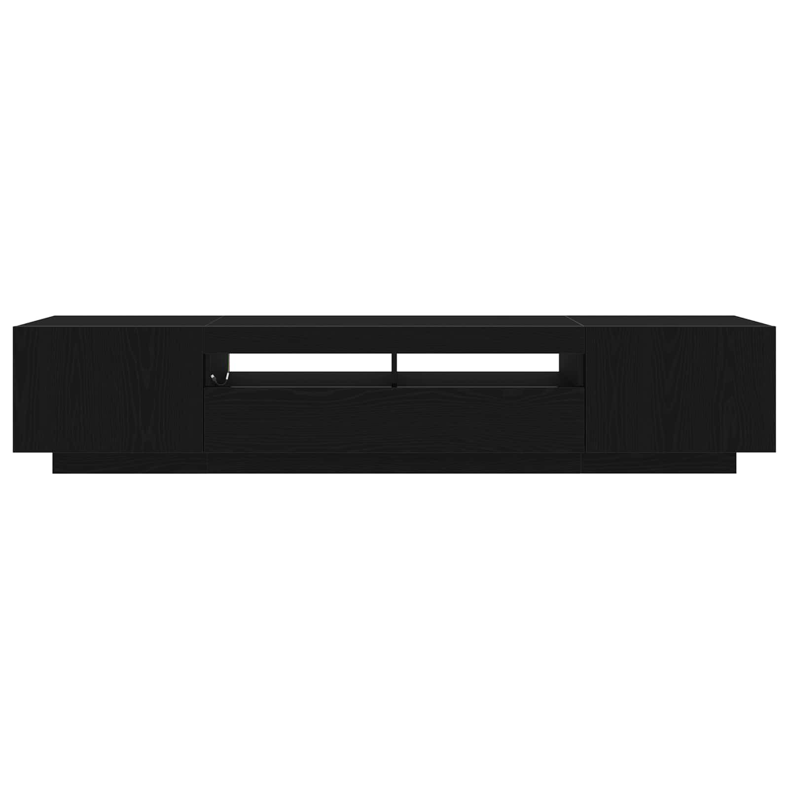 Tv-meubelset 2 pcs Zwart 200 x 35 x 40 cm Bewerkt hout – afbeelding 5