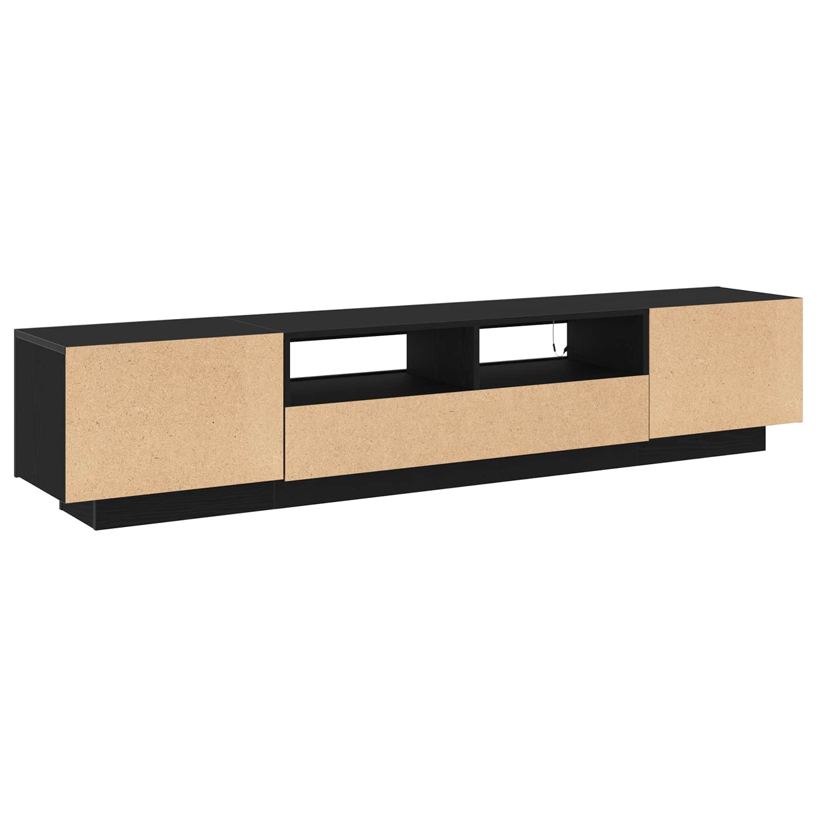 Tv-meubelset 2 pcs Zwart 200 x 35 x 40 cm Bewerkt hout – afbeelding 8