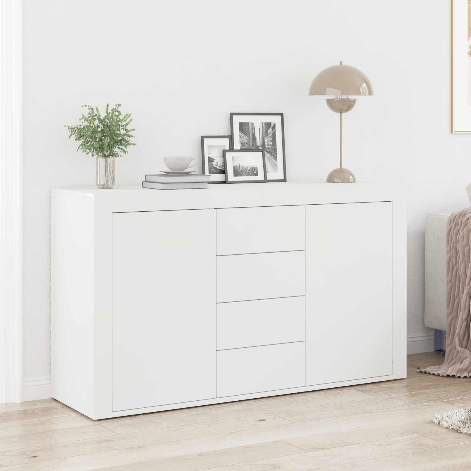 Dressoir met lade Wit 120 x 36 x 69 cm Bewerkt hout