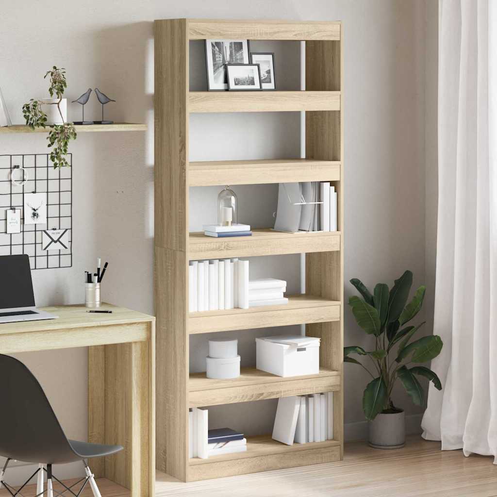 Boekenkast met plank Sonoma Eiken 80 x 30 x 198 cm Bewerkt hout