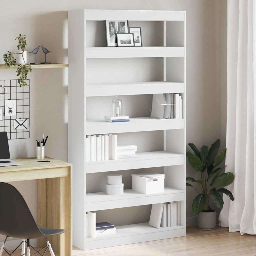 Boekenkast Wit 100 x 30 x 198 cm Bewerkt hout