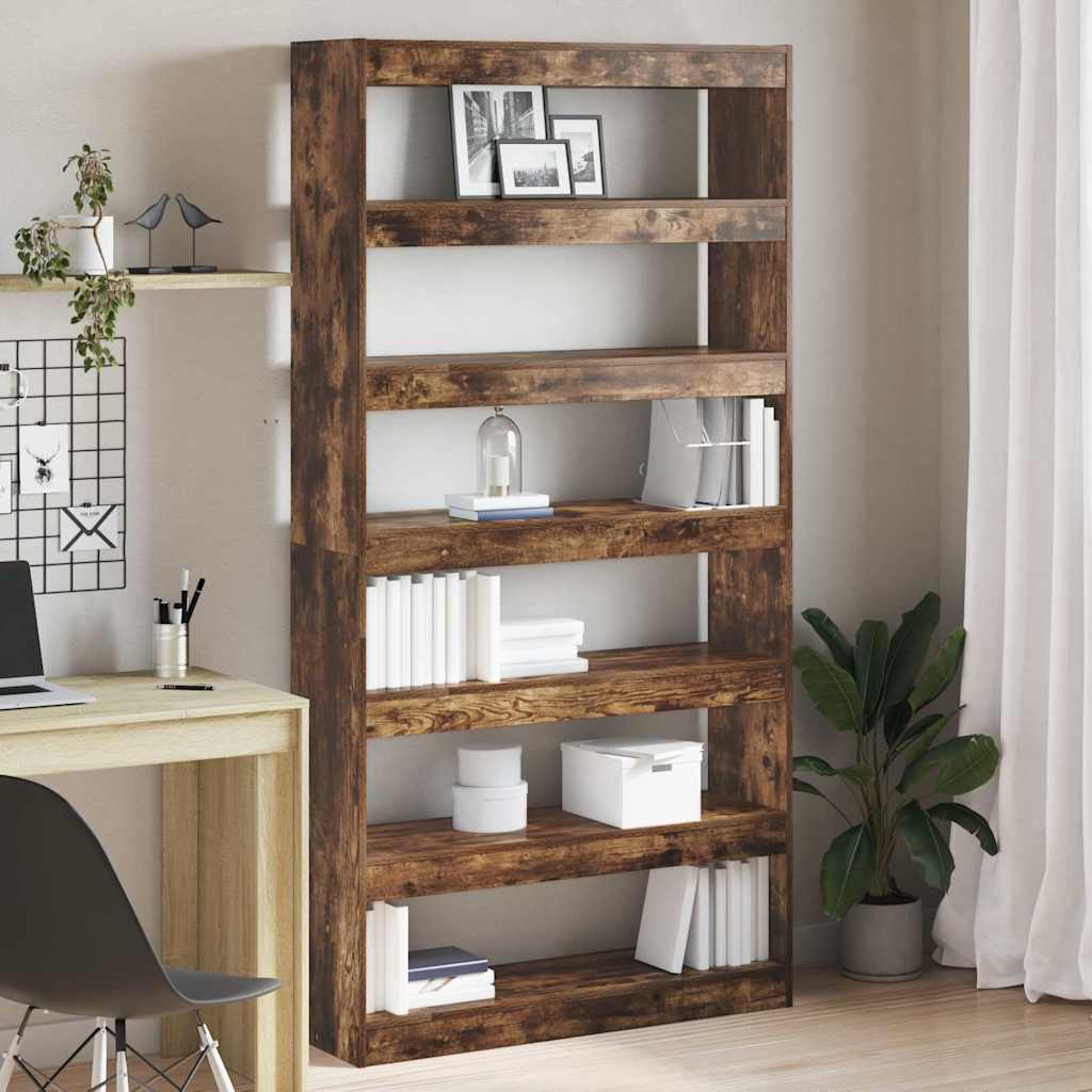 Boekenkast Gerookt eiken 100 x 30 x 198 cm Bewerkt hout