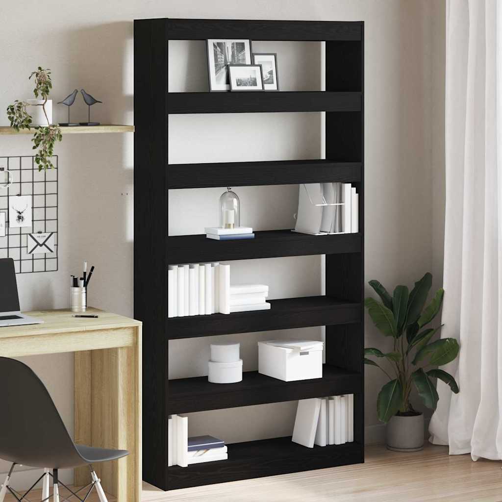 Boekenkast Zwarte Eik 100 x 30 x 198 cm Bewerkt hout